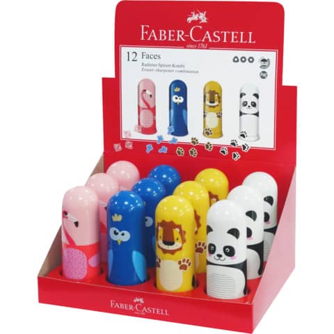 FABER-CASTELL Radierer-Spitzer-Kombi Faces, im Display (EAN: 6933256637741)