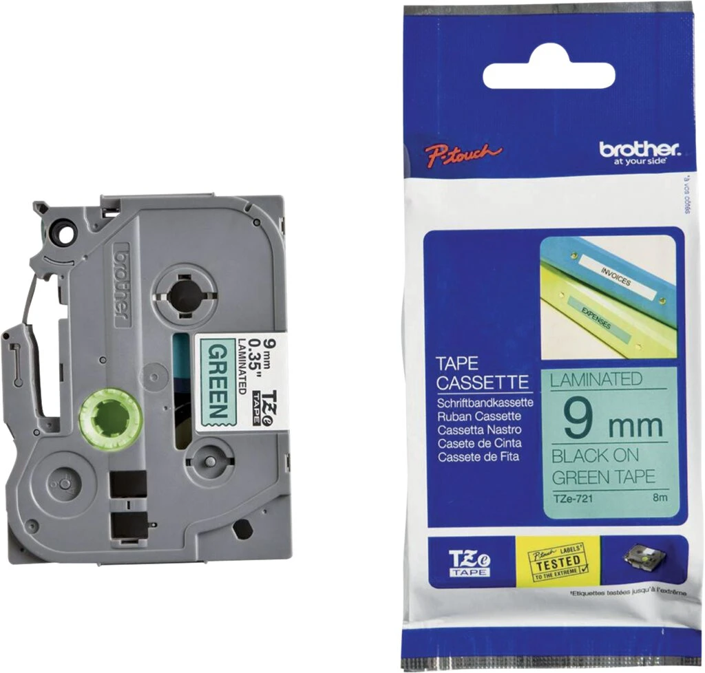 brother TZe-Tape TZe-721 Schriftbandkassette, Bandbreite:9mm (EAN: 4977766693059)