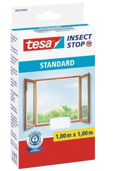 tesa Fliegengitter INSECT STOP für Fenster, 1,00 m x 1,00 m, weiß (EAN: 4042448059239)