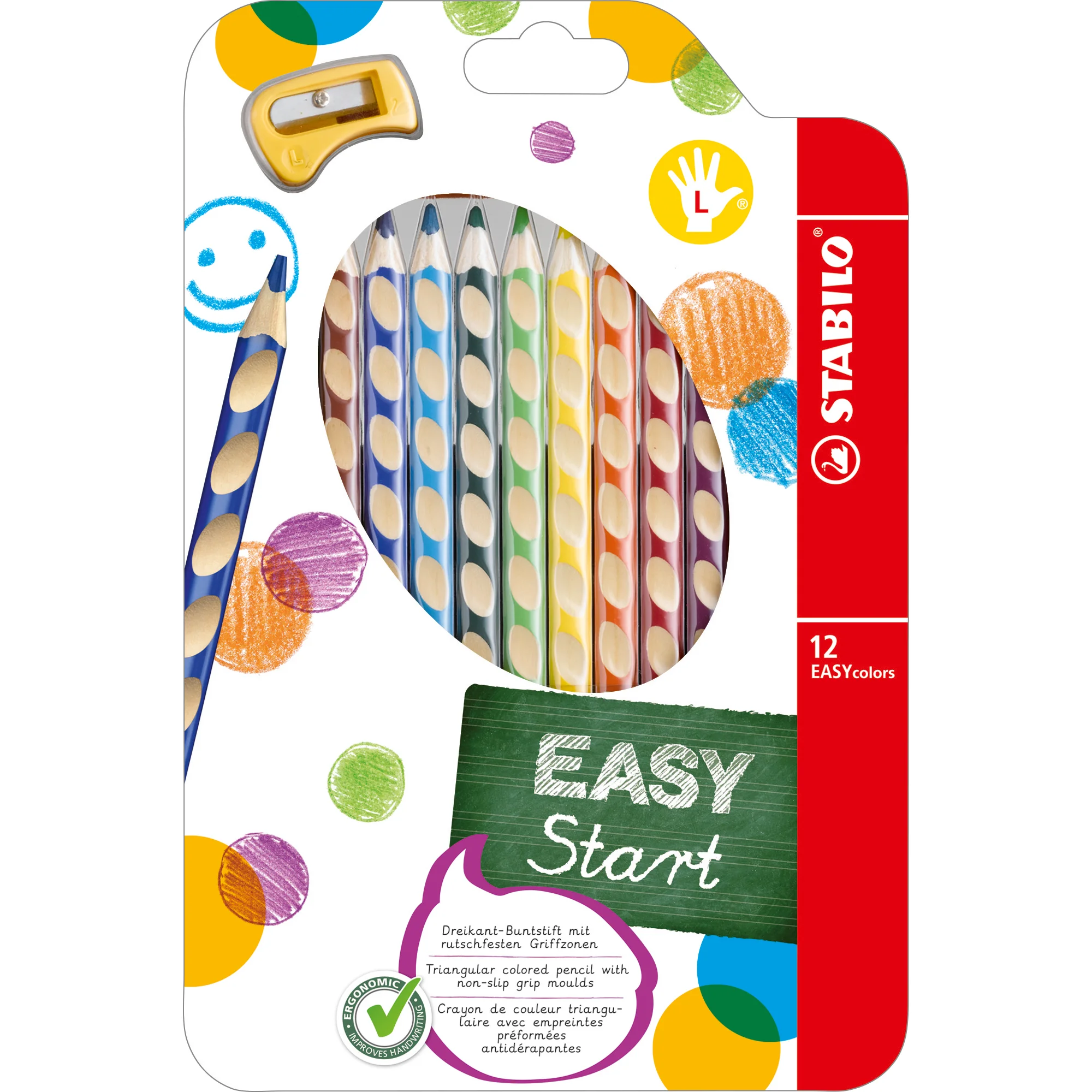 STABILO Dreikant-Buntstifte EASYcolors L, 12er Kartonetui (EAN: 4006381398695)