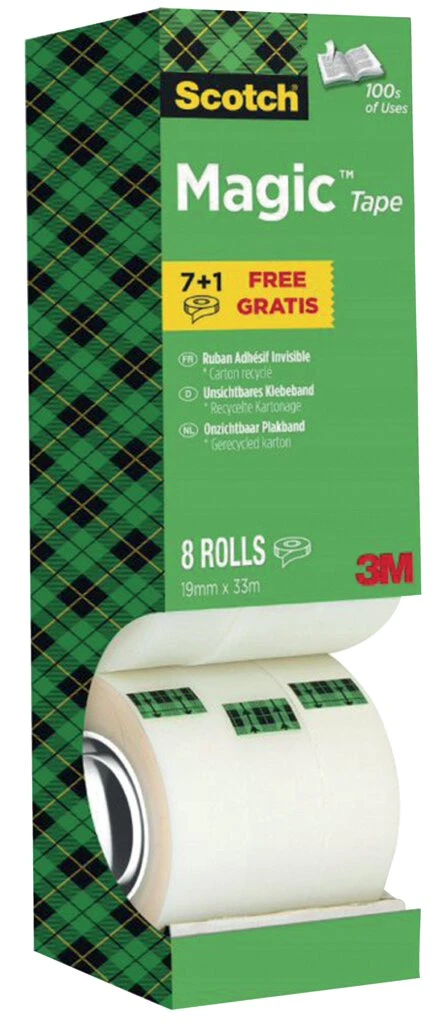 3M Scotch Klebefilm Magic 810, 19 mm x 33 m, 6+2 GRATIS (EAN: 4046719205936)