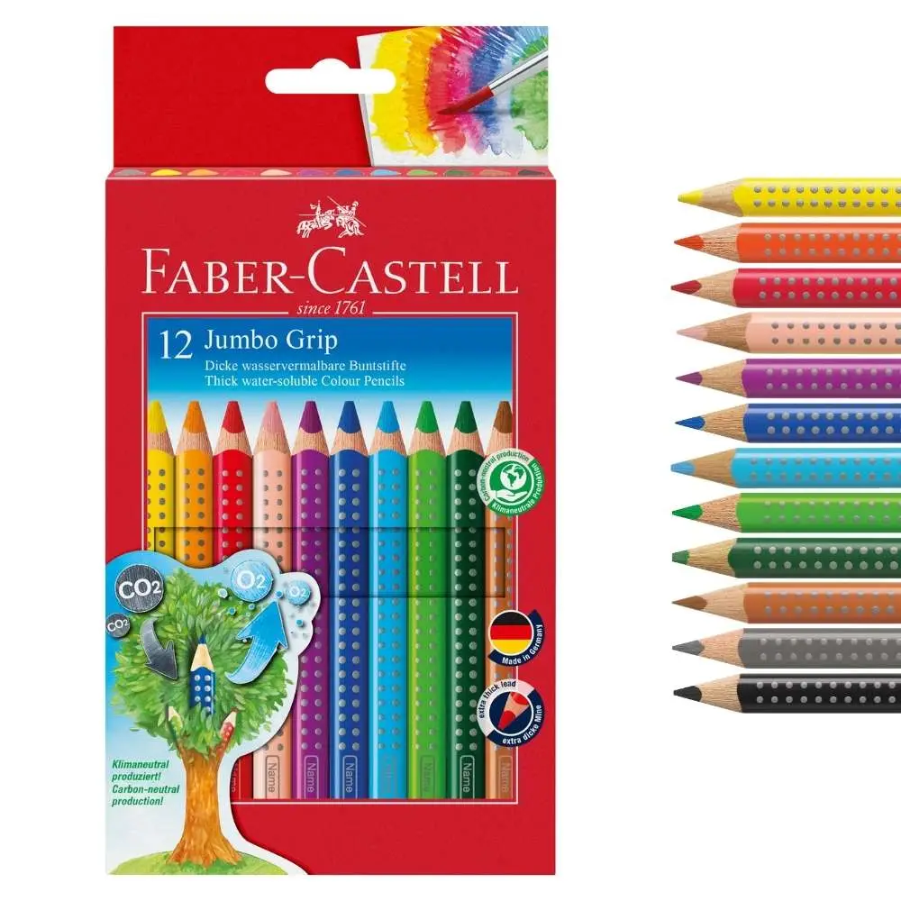 FABER-CASTELL Dreikant-Buntstifte Jumbo GRIP, 12er Etui (EAN: 4005401109129)