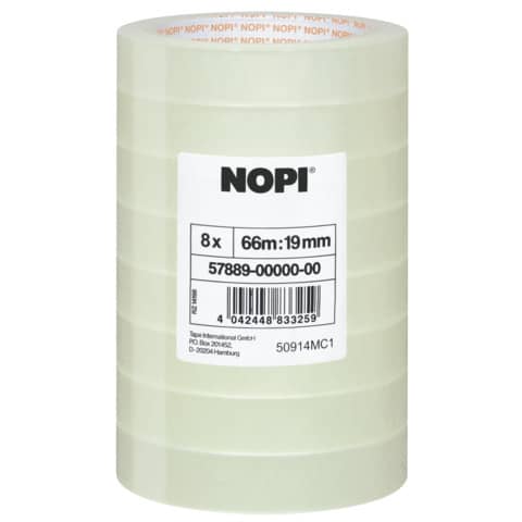 NOPI Klebefilm Shrink Tower, transparent, 19 mm x 66 m (EAN: 4042448833259)