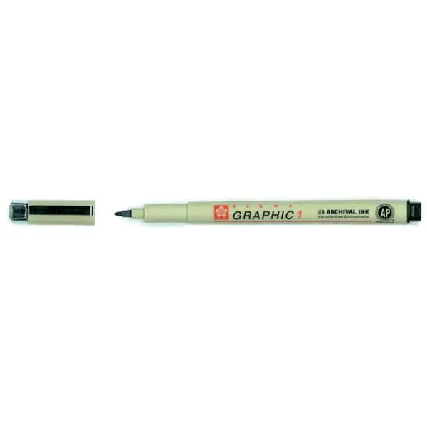 SAKURA Grafikstift PIGMA GRAPHIC 1, schwarz (EAN: 0084511366152)