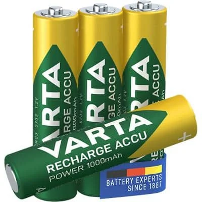 VARTA NiMH Akku "Rechargeable Accu", Micro (AAA), 1.000 mAh (EAN: 4008496594375)