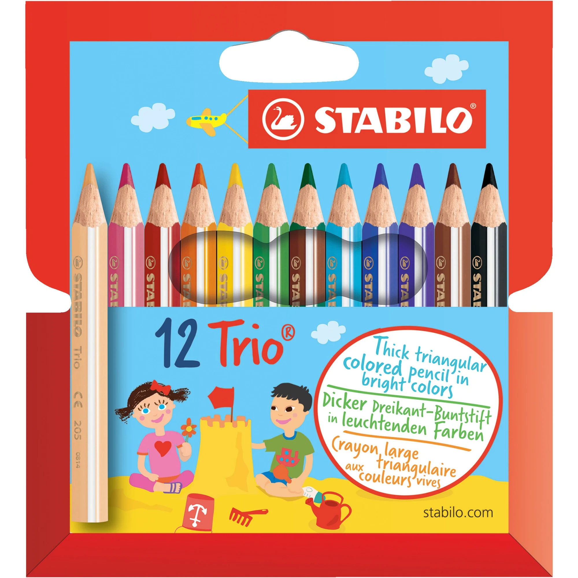 STABILO Dreikant-Buntstifte Trio dick, kurz, 12er Kartonetui (EAN: 3168070205125)