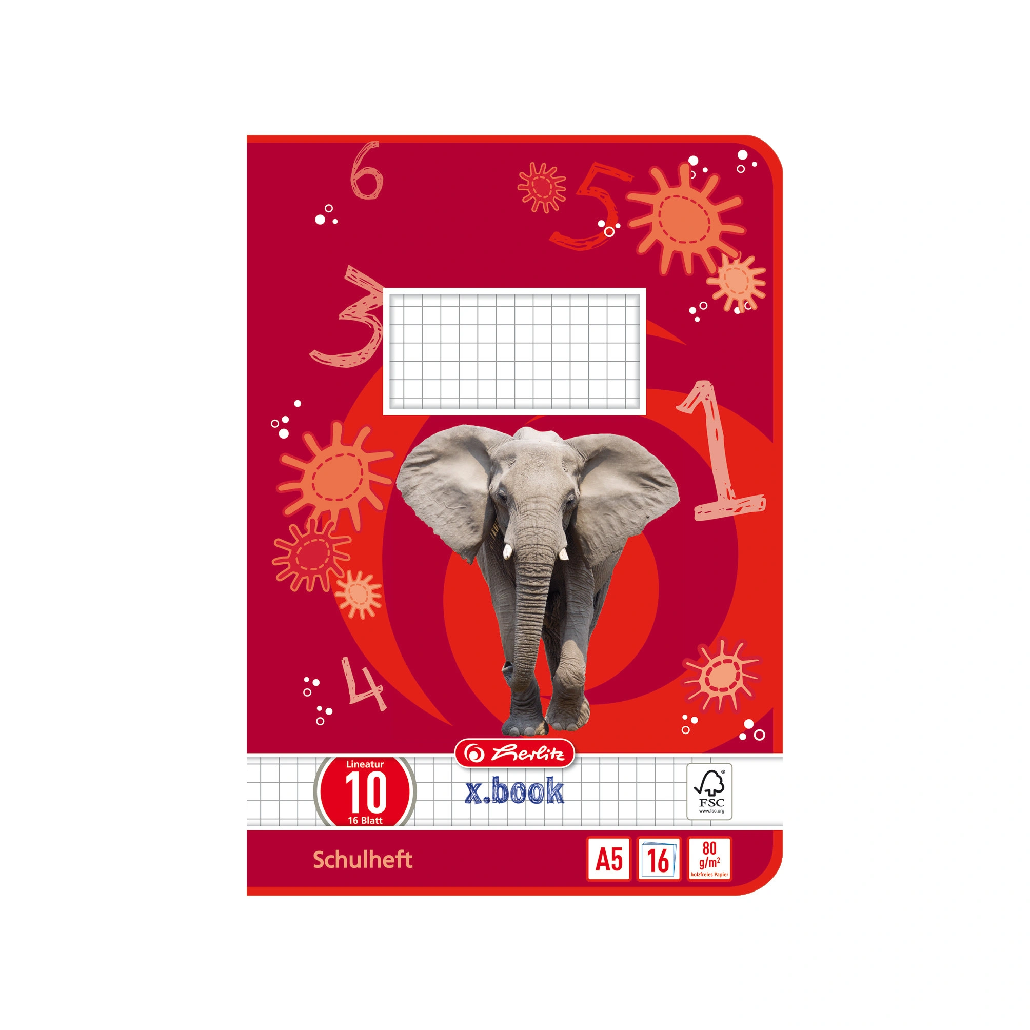 herlitz Schulheft x.book, DIN A5, Lineatur 10 / kariert (EAN: 4008113321001)
