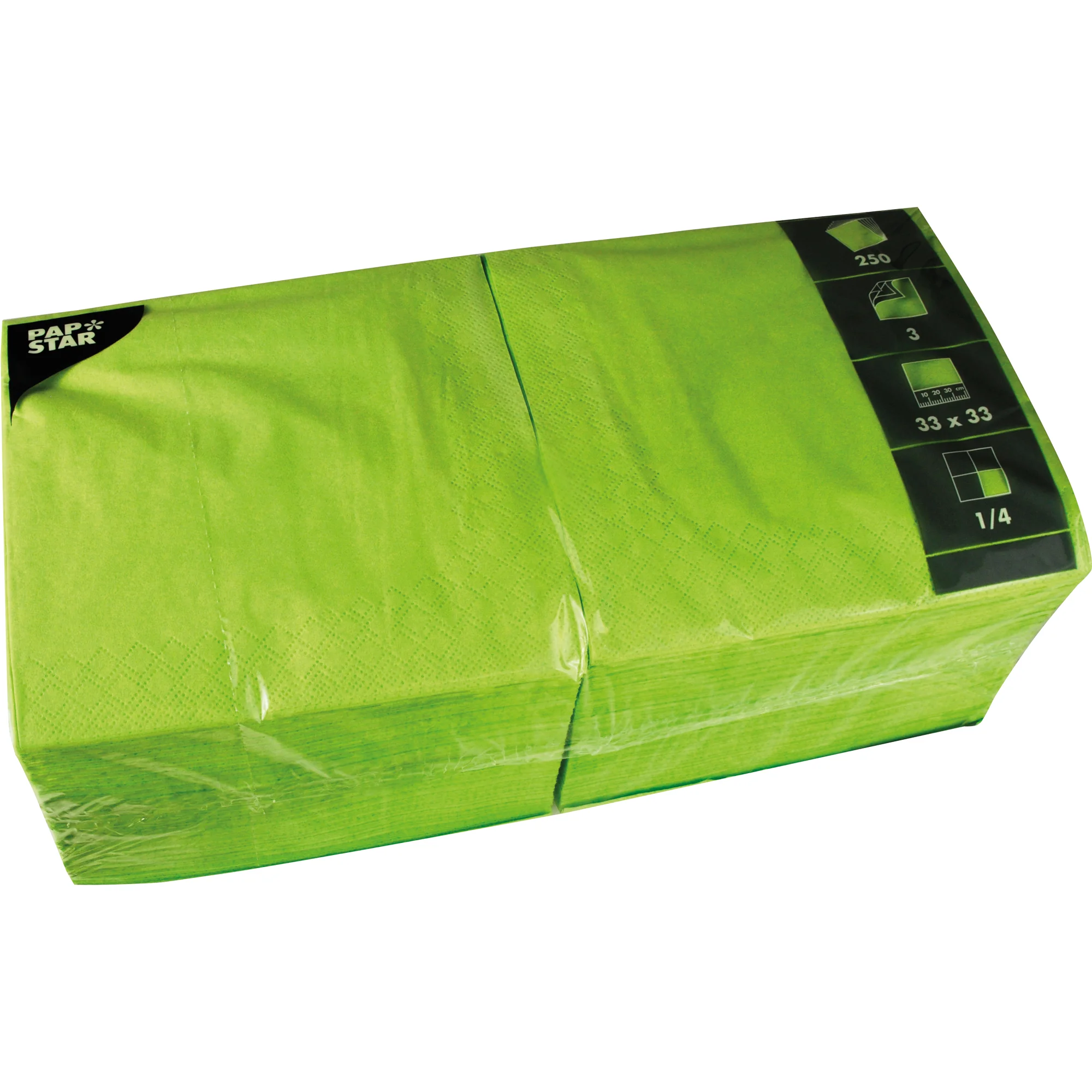PAPSTAR Lunch-Servietten, 330 x 330 mm, 3-lagig, limonengrün (EAN: 4002911816561)
