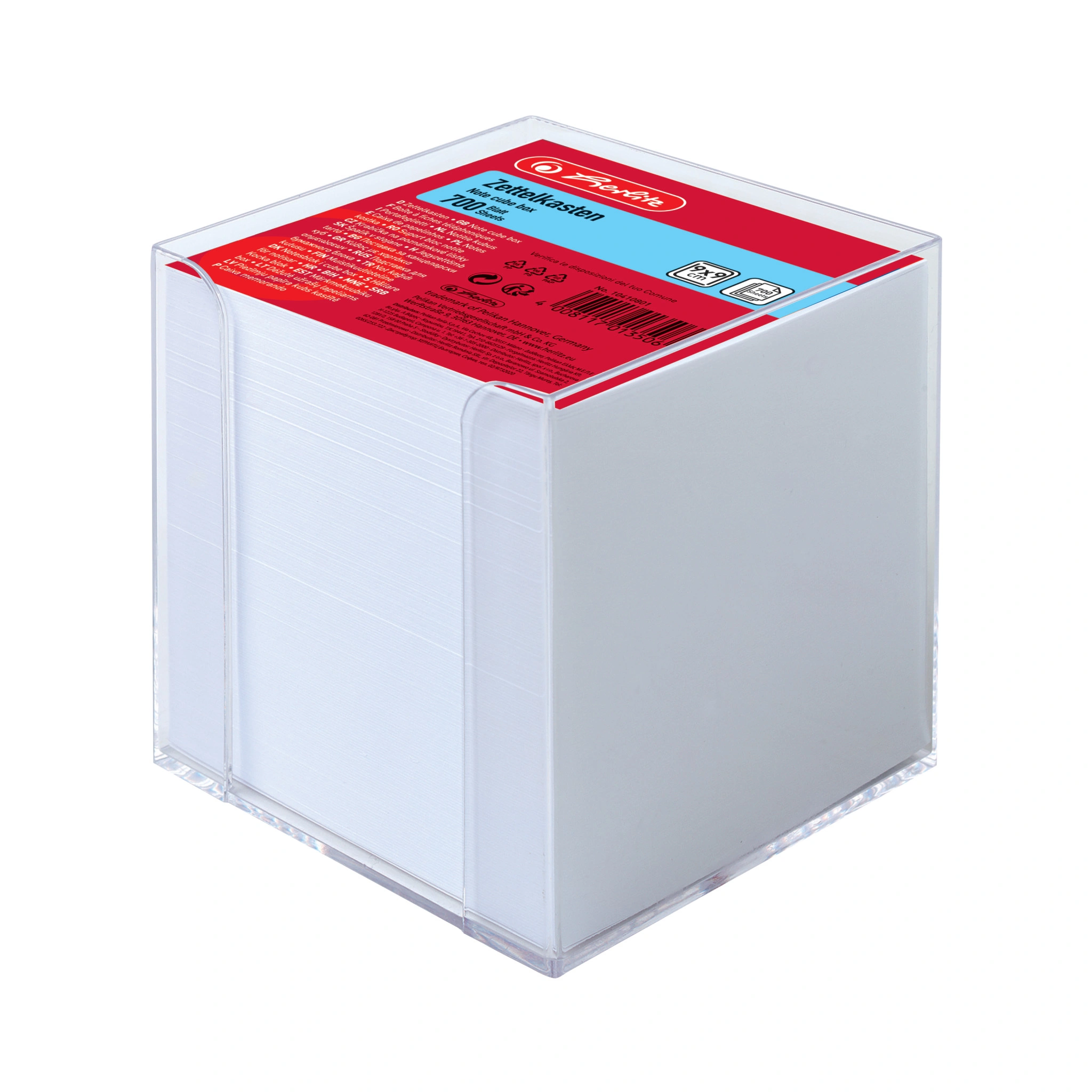 herlitz Zettelbox, Kunststoff, 90 x 90 mm, glasklar (EAN: 4008117013506)