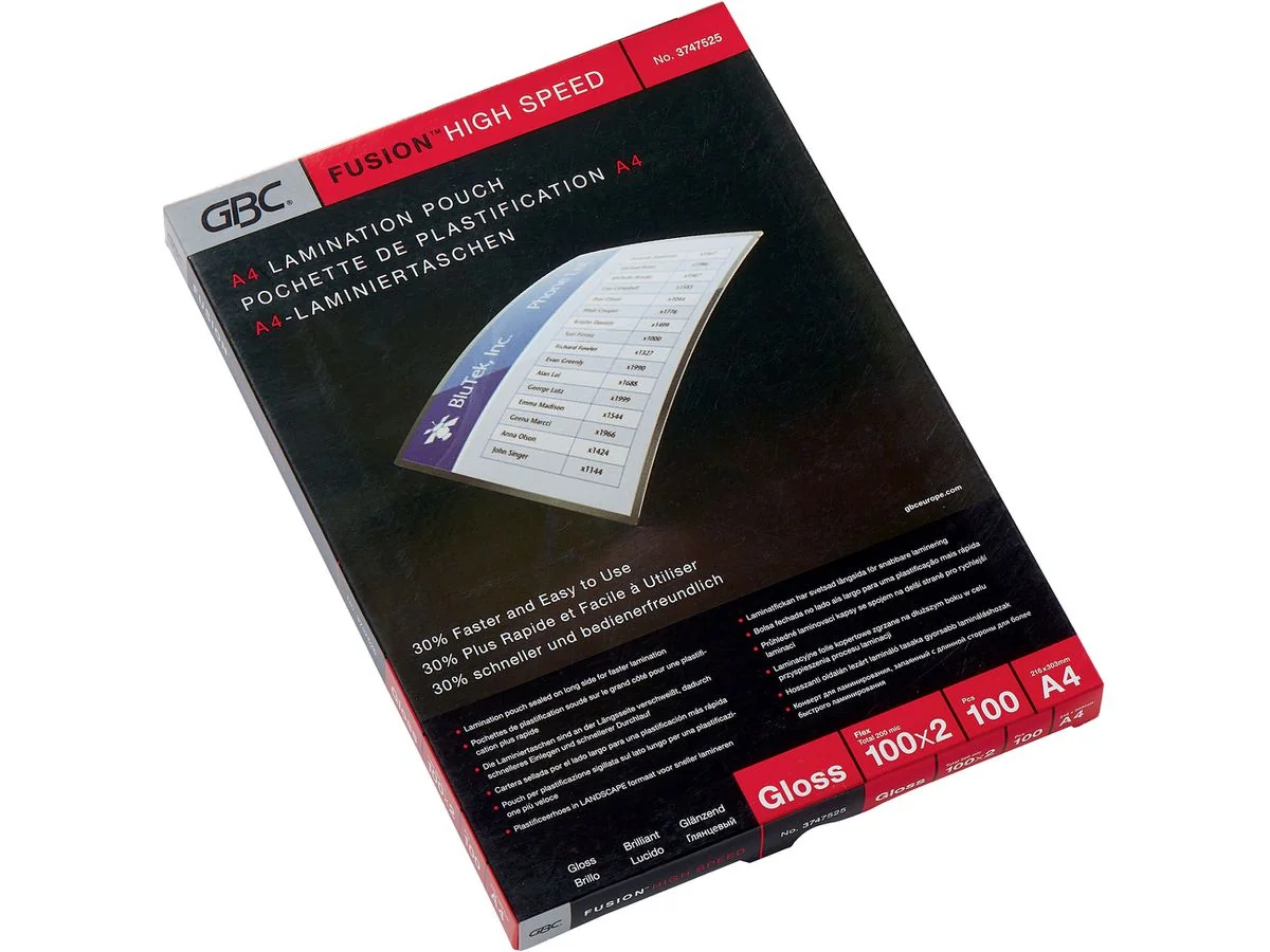 GBC Laminierfolientasche HighSpeedPouch, DIN A4, 200 mic (EAN: 0033816055346)