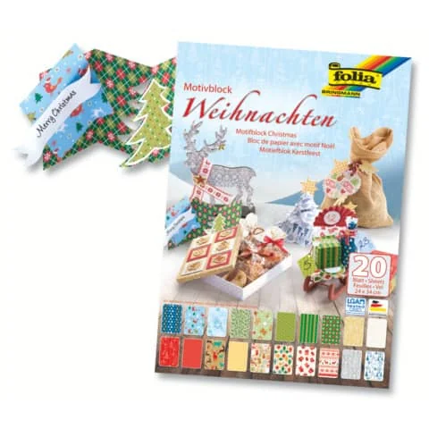 folia Motivkartonblock "Weihnachten III", 240 x 340 mm (EAN: 4001868066838)