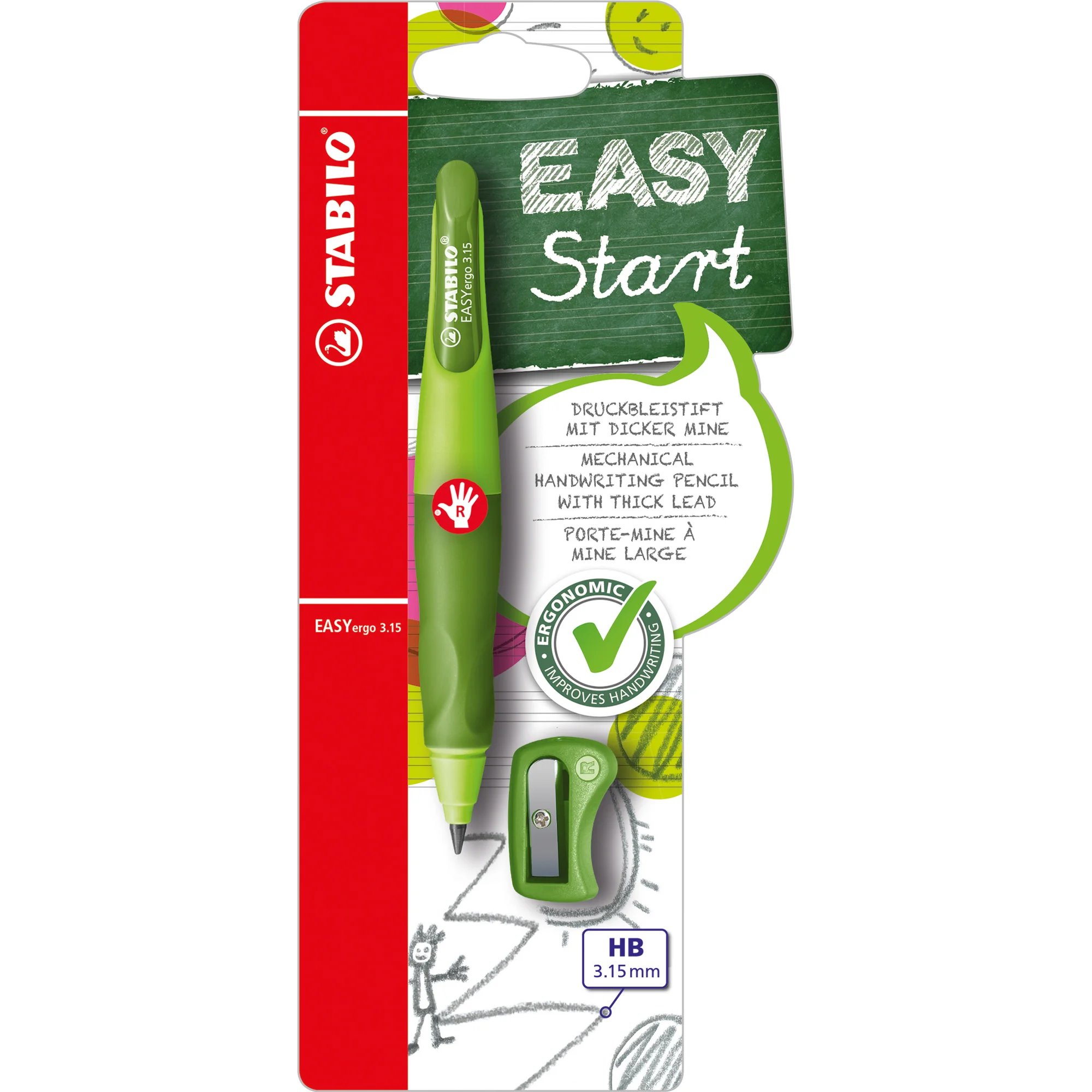 STABILO Schreiblernbleistift EASYergo 3.15, grün (EAN: 4006381468794)