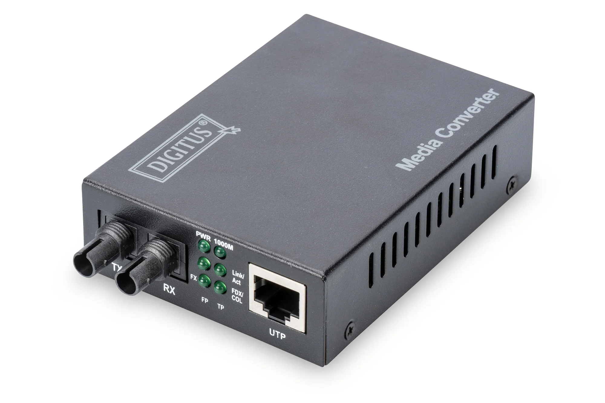 DIGITUS Gigabit Medienkonverter, RJ45/ST, Multimode, schwarz (EAN: 4016032293118)
