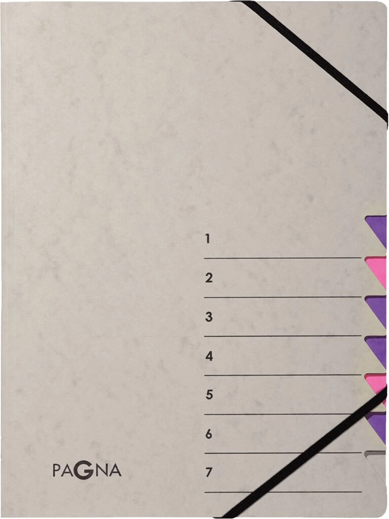 PAGNA Ordnungsmappe "Easy Grey", A4, 7 Fächer, grau / lila (EAN: 4013951014473)