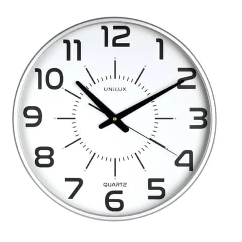 UNiLUX Wanduhr/Quarzuhr "MAXI POP", Durchm.: 400 mm, silber (EAN: 3595560023936)