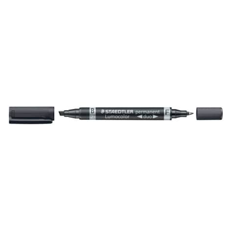 STAEDTLER Lumocolor Permanent-Marker duo, Keilspitze,schwarz (EAN: 4007817186398)