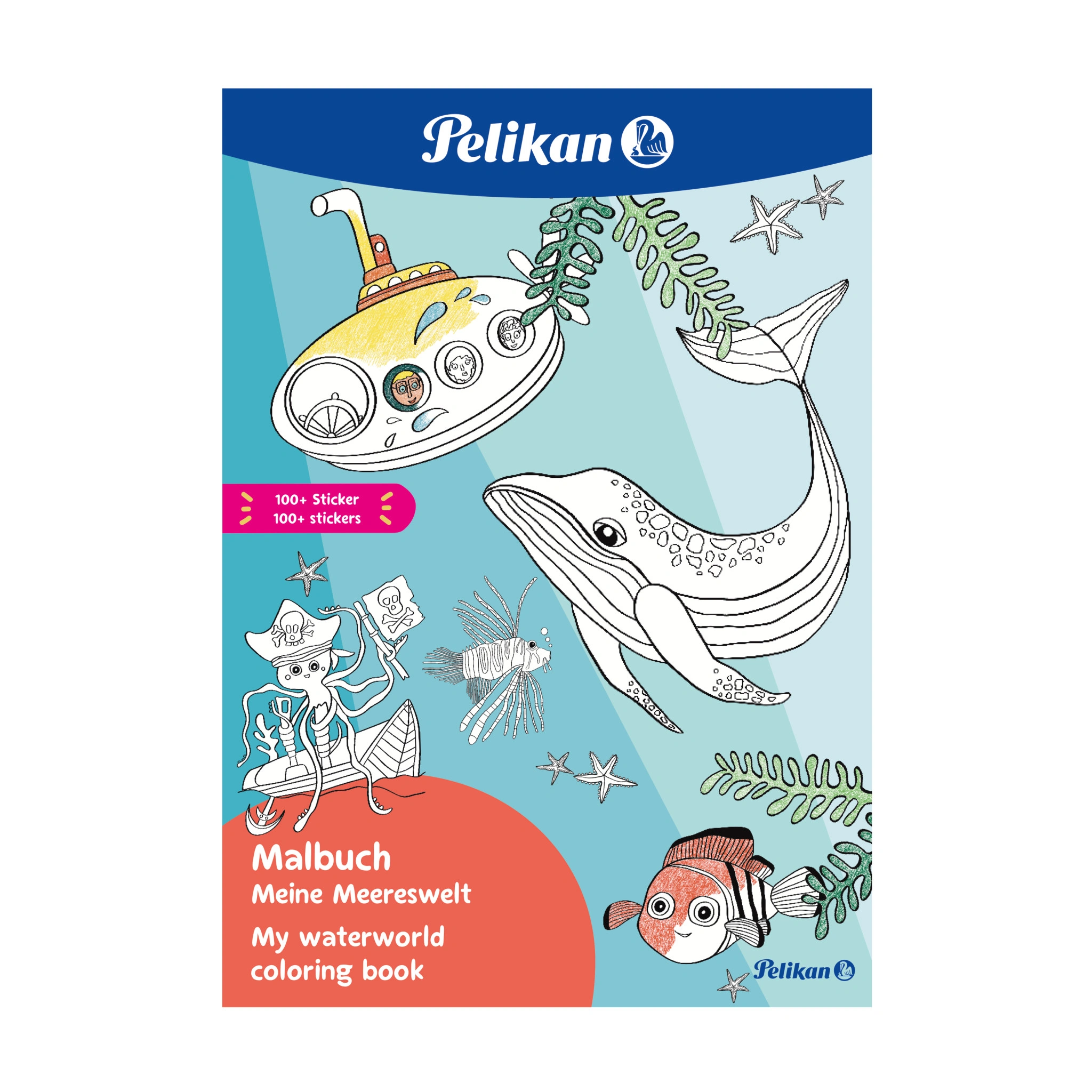 Pelikan Malbuch "Meine Meereswelt", DIN A4, inkl. Sticker, weiß (EAN: 4012700102010)