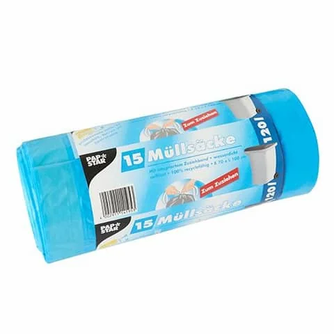 STARPAK Müllsäcke LDPE, mit Zugband, 120 Liter, blau (EAN: 4002911141953)