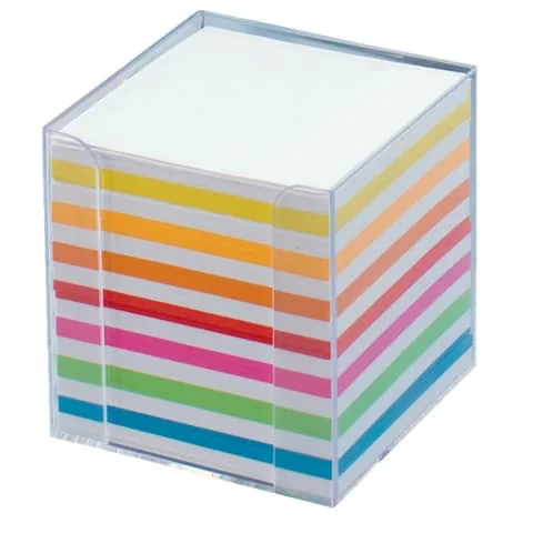 folia Zettelbox, Kunststoff, glasklar, Füllung: weiß/farbig (EAN: 4001868025491)