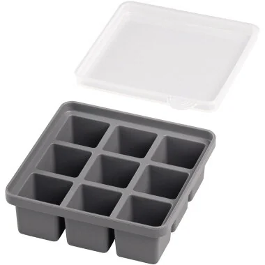 APS Eiswürfeldose mit Deckel, transparent / grau, 2er Set (EAN: 4004133361027)
