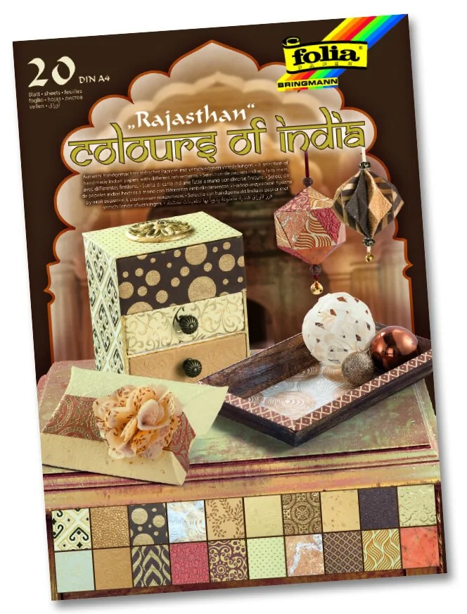 folia Naturpapierblock "RAJASTHAN", DIN A4, 20 Blatt, gold und braun (EAN: 4001868090765)