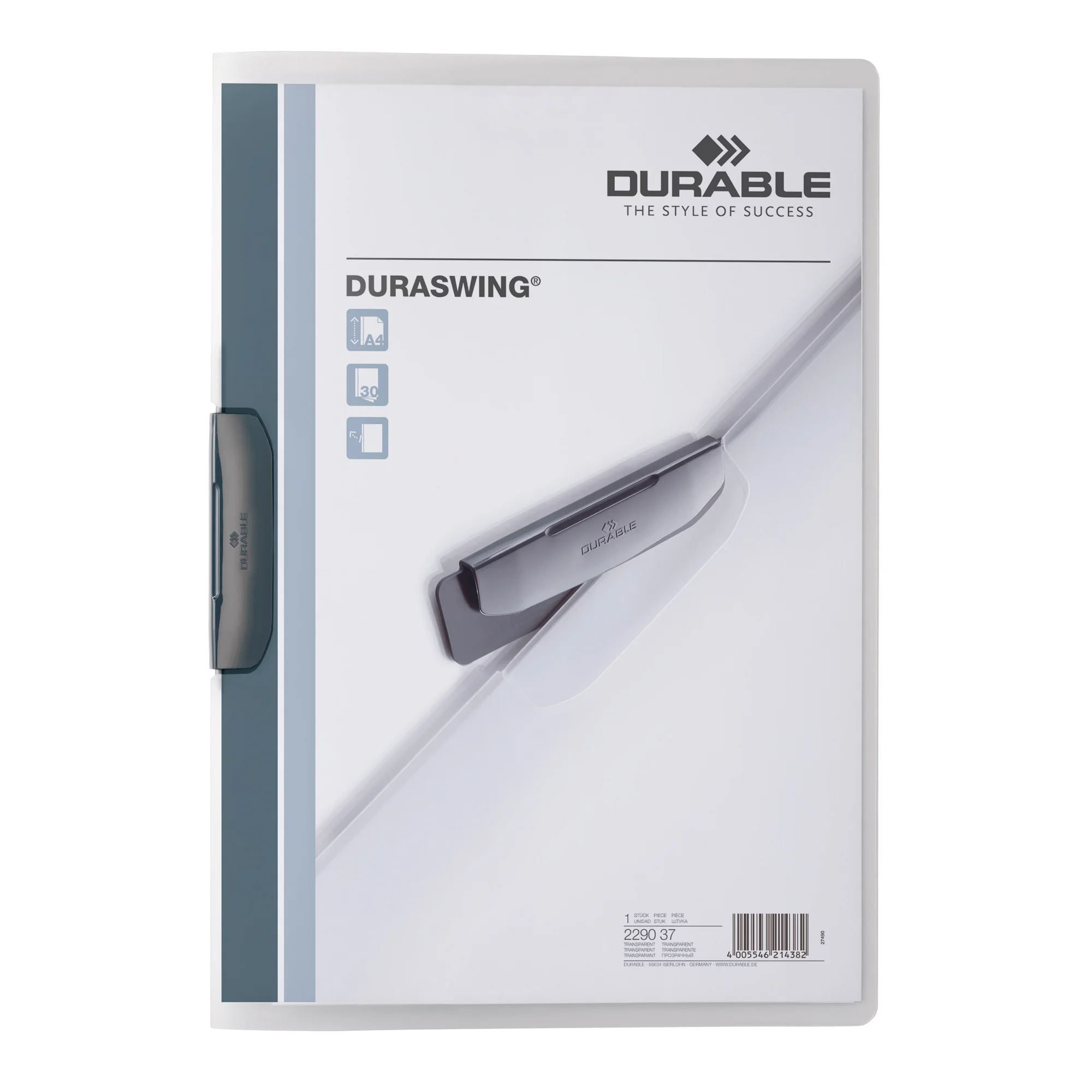 DURABLE Klemmhefter DURASWING, DIN A4, transparent (EAN: 4005546214351)