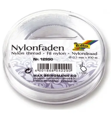 folia Nylonfaden auf Spule, 0,5 mm x 100 m, transparent (EAN: 4001868042290)