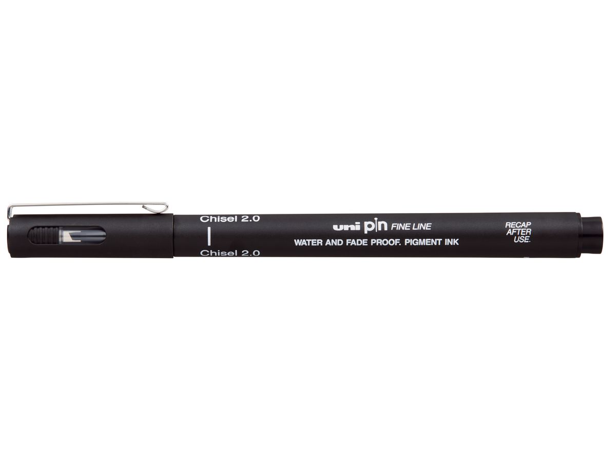 uni-ball Fineliner PIN Chisel 2.0, Keilspitze, schwarz (EAN: 4902778270981)