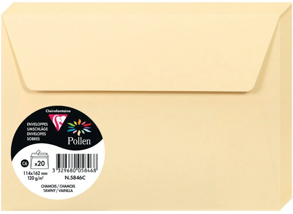 Pollen by Clairefontaine Briefumschlag C6, chamois (EAN: 3329680058468)