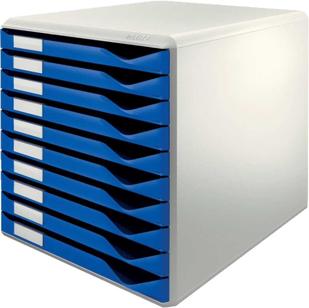 LEITZ Schubladenbox Formular-Set, 10 Schübe, lichtgrau/blau (EAN: 4002432324422)