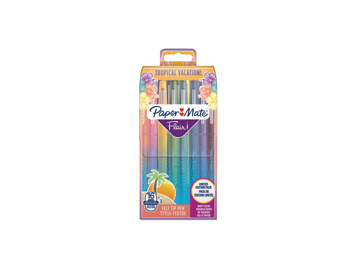 Paper:Mate Faserschreiber Flair TROPICAL VACATION, 16er Etui (EAN: 3501179510309)
