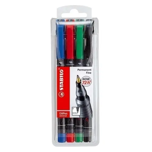 STABILO Permanent-Marker OHPen universal, permanent 4er Etui (EAN: 4006381114981)