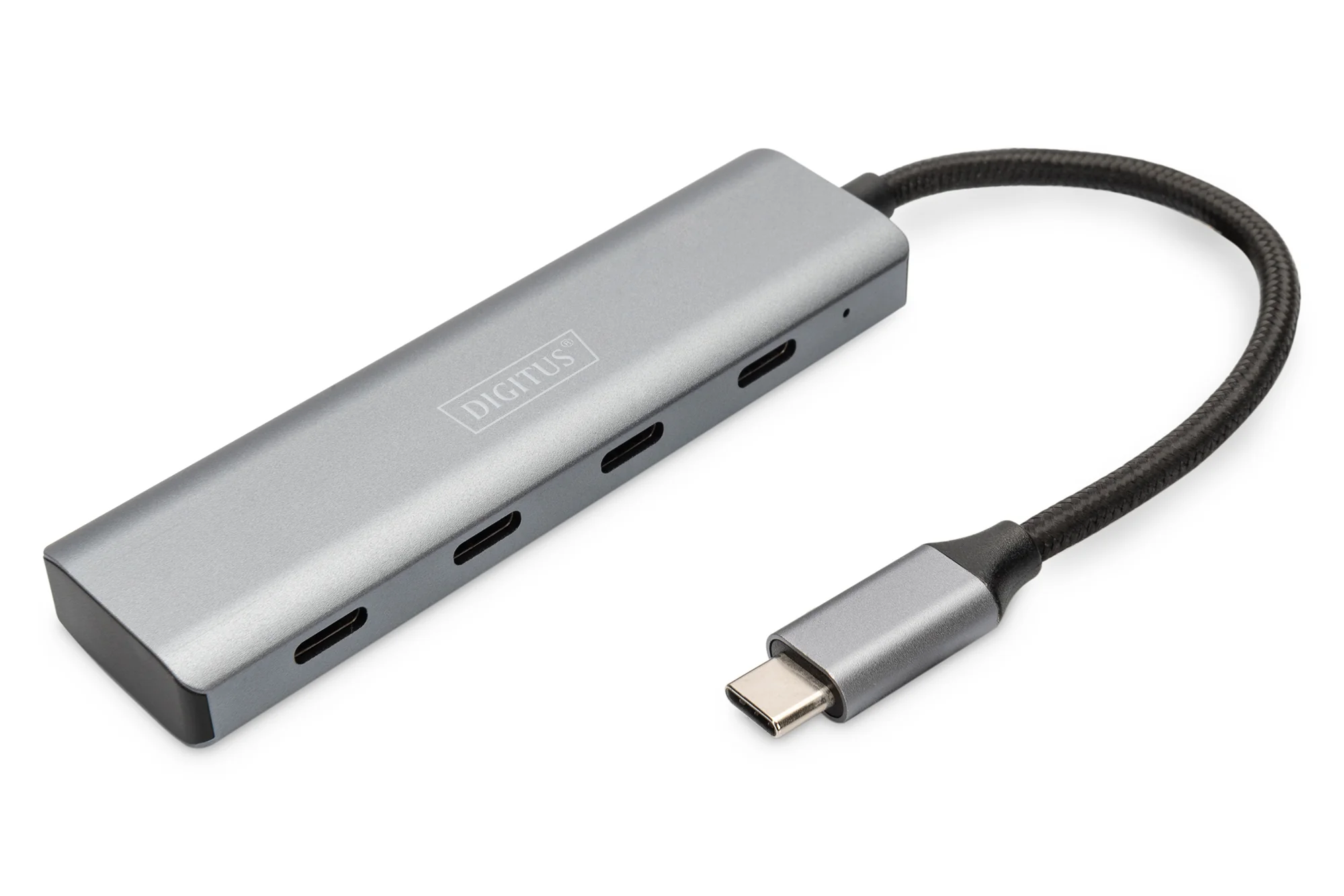 DIGITUS USB-C Hub, 4 Port, 4x USB-C 3.1 Gen 1, dunkelgrau (EAN: 4016032485773)