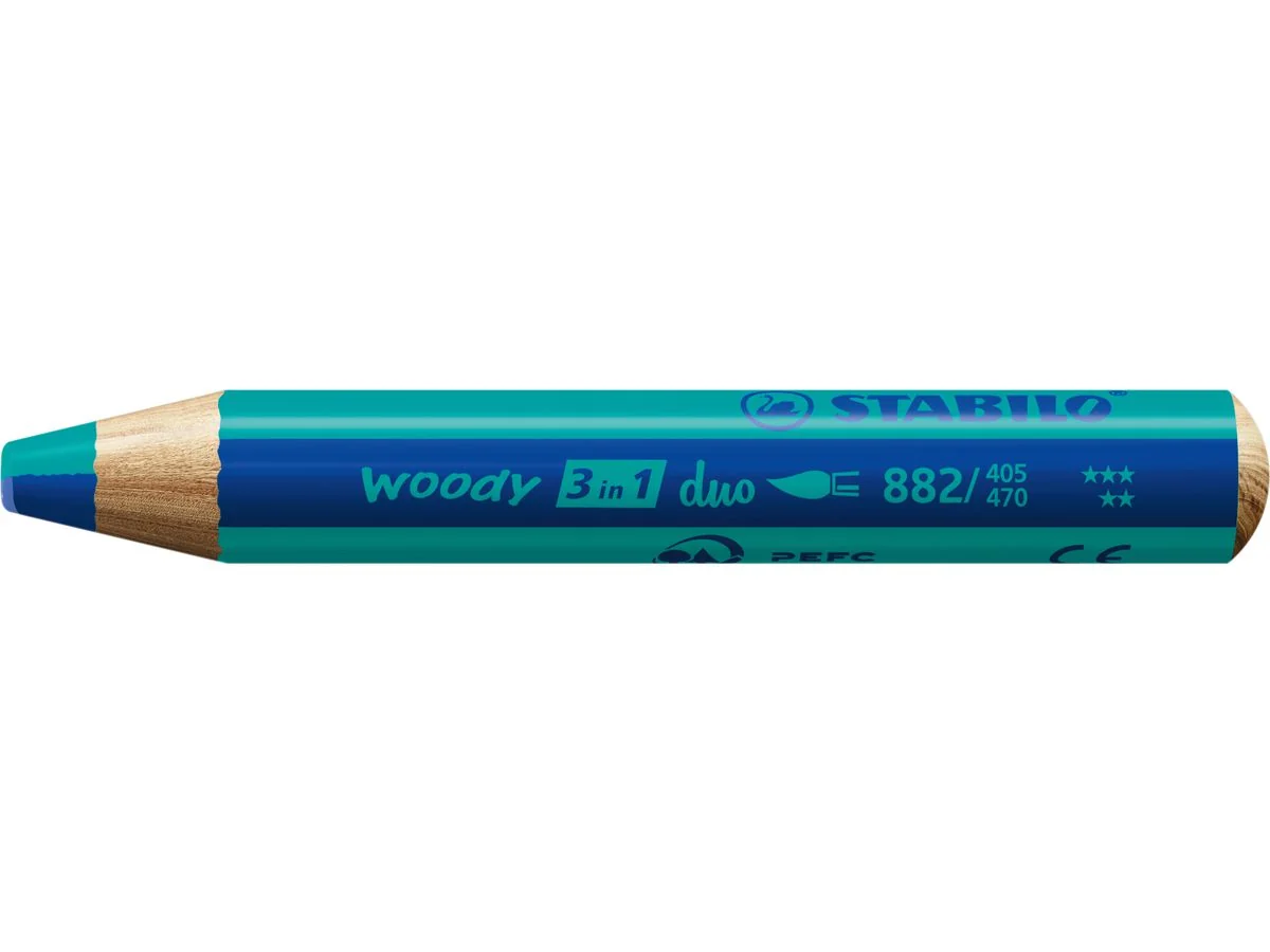 STABILO Multitalentstift woody 3 in 1 duo, ultramarin/türkis (EAN: 4006381603683)