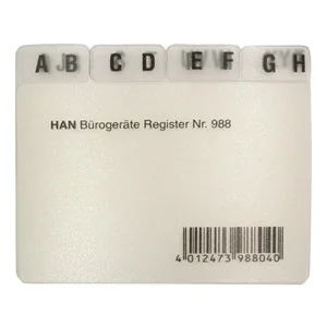 HAN Karteiregister A-Z, PP, A8 quer, transluzent, 12-teilig (EAN: 4012473988040)