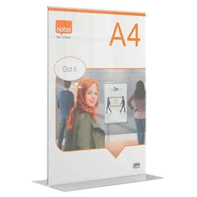 nobo Tischaufsteller Premium Plus, Acryl, DIN A4 hoch (EAN: 5028252620840)