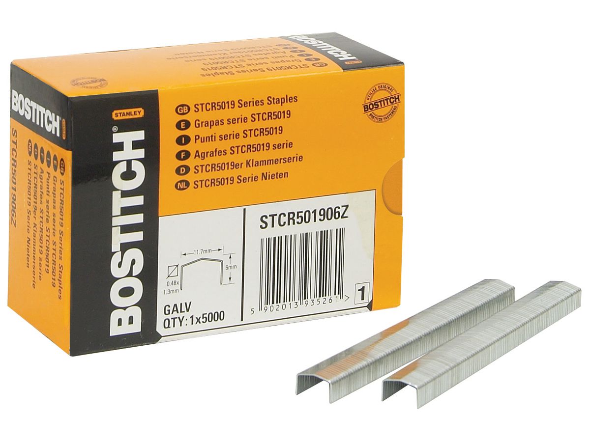 BOSTITCH Heftklammern STCR5019, 6 mm, Inhalt: 5.000 Stück (EAN: 5902013935261)