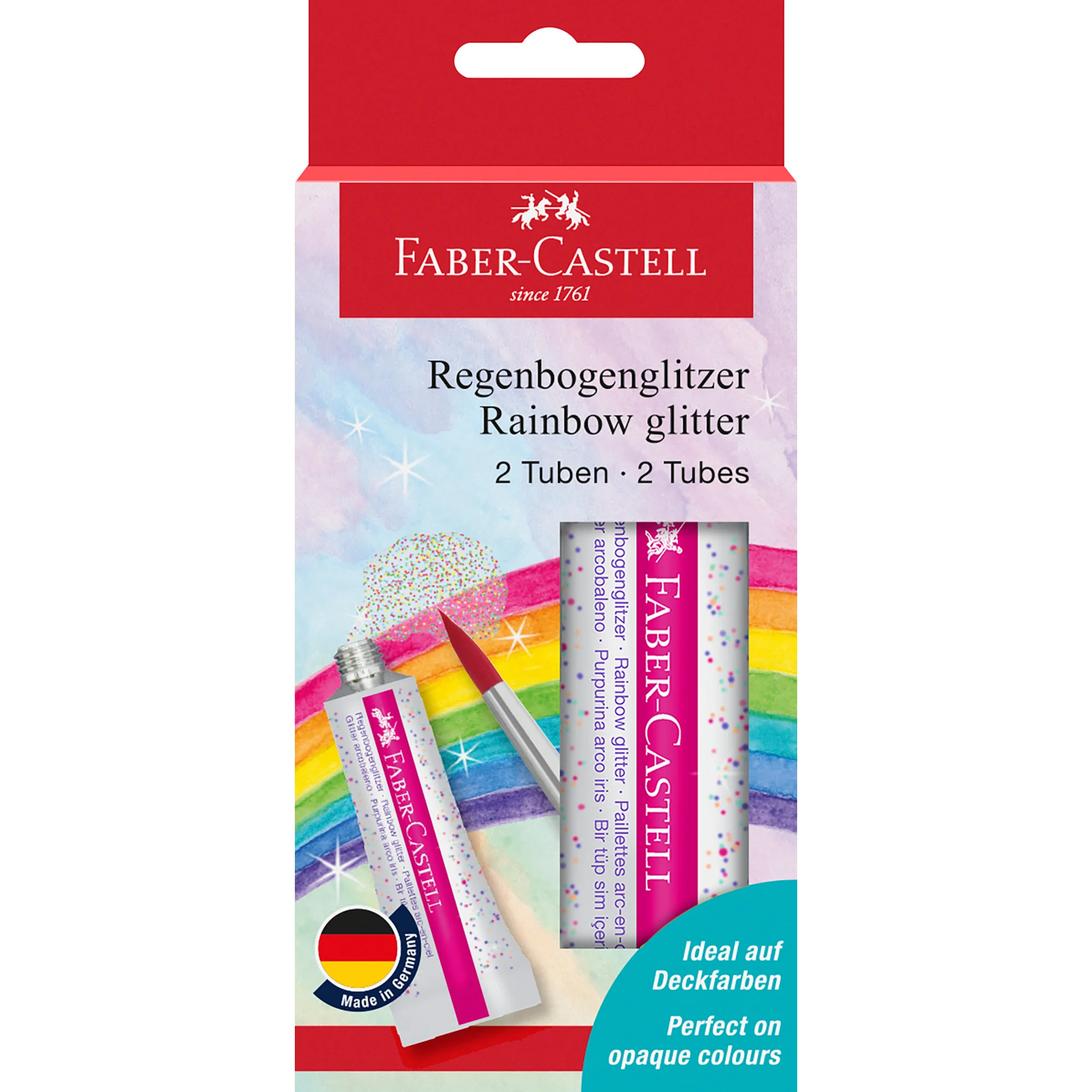 FABER-CASTELL Glitzer-Gel Regenbogen, 2 Tuben à 12 ml (EAN: 4005401250890)