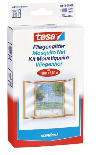 tesa Fliegengitter INSECT STOP für Fenster, 1,50 m x 1,30 m, weiß (EAN: 4042448059314)