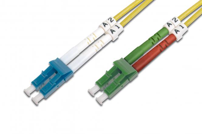DIGITUS LWL Patchkabel, LC-Duplex (APC) - LC-Duplex (PC), 2m (EAN: 4016032309154)