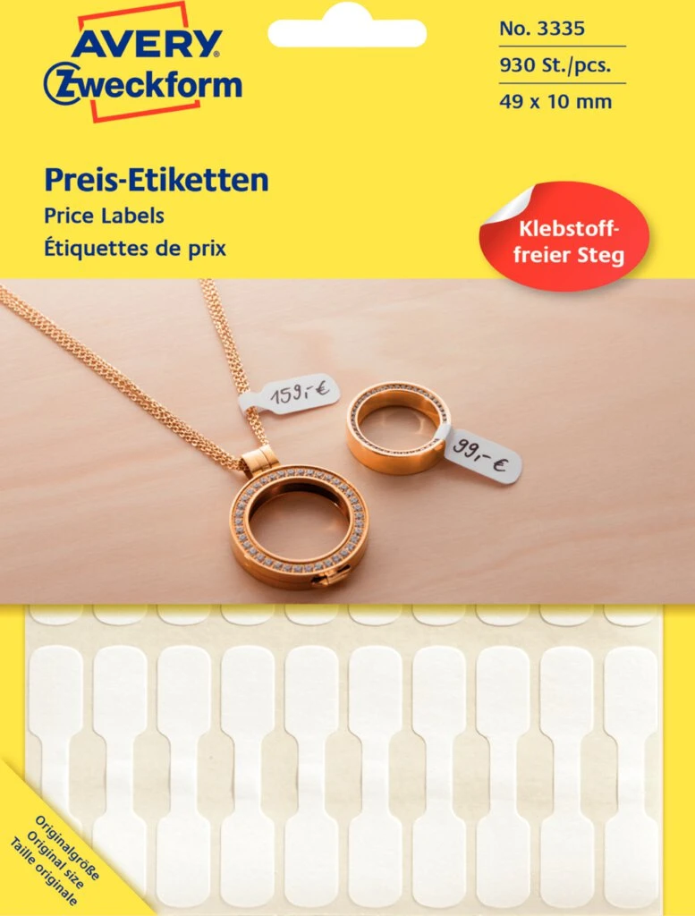 AVERY Zweckform Hanteletiketten, Maße: (B)49 x (H)10 mm (EAN: 4004182033357)