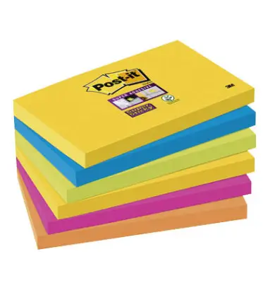 Post-it Haftnotizen super sticky notes, 127x76 mm, Carnival (EAN: 0051141401270)