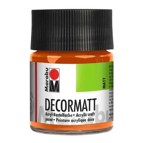 Marabu Acrylfarbe "Decormatt", orange, 50 ml, im Glas (EAN: 4007751007773)