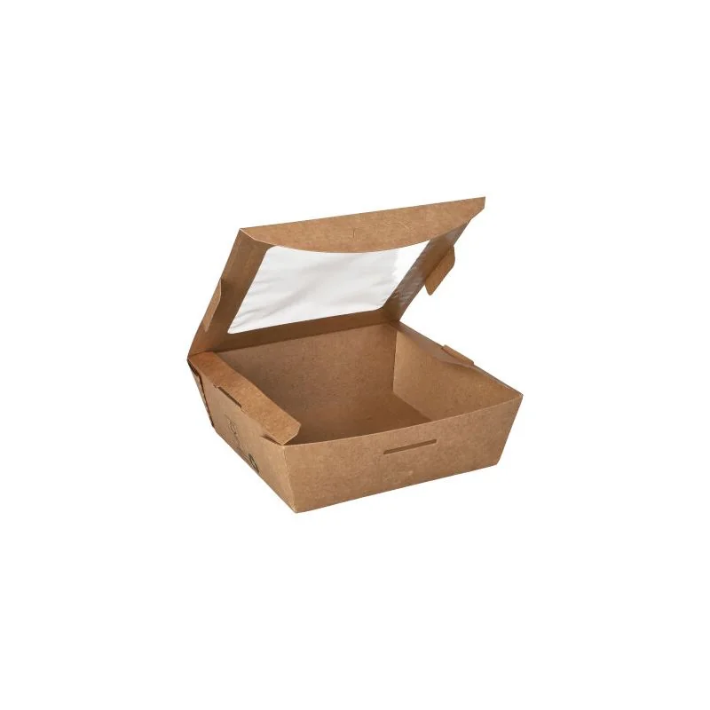 PAPSTAR Feinkostbox "pure", eckig, 650 ml, braun (EAN: 4002911442562)