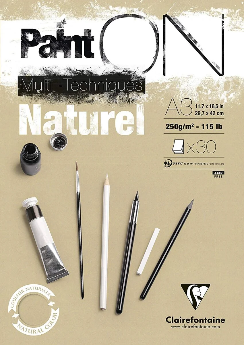 Clairefontaine Zeichenpapierblock PAINT'ON Natur, DIN A3, sandfarben (EAN: 3329680965414)