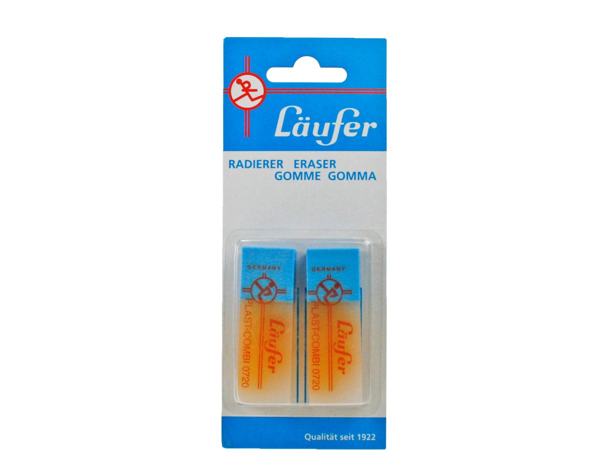Läufer Kunststoff-Radierer PLAST COMBI, 2er Blisterkarte (EAN: 4006677698492)