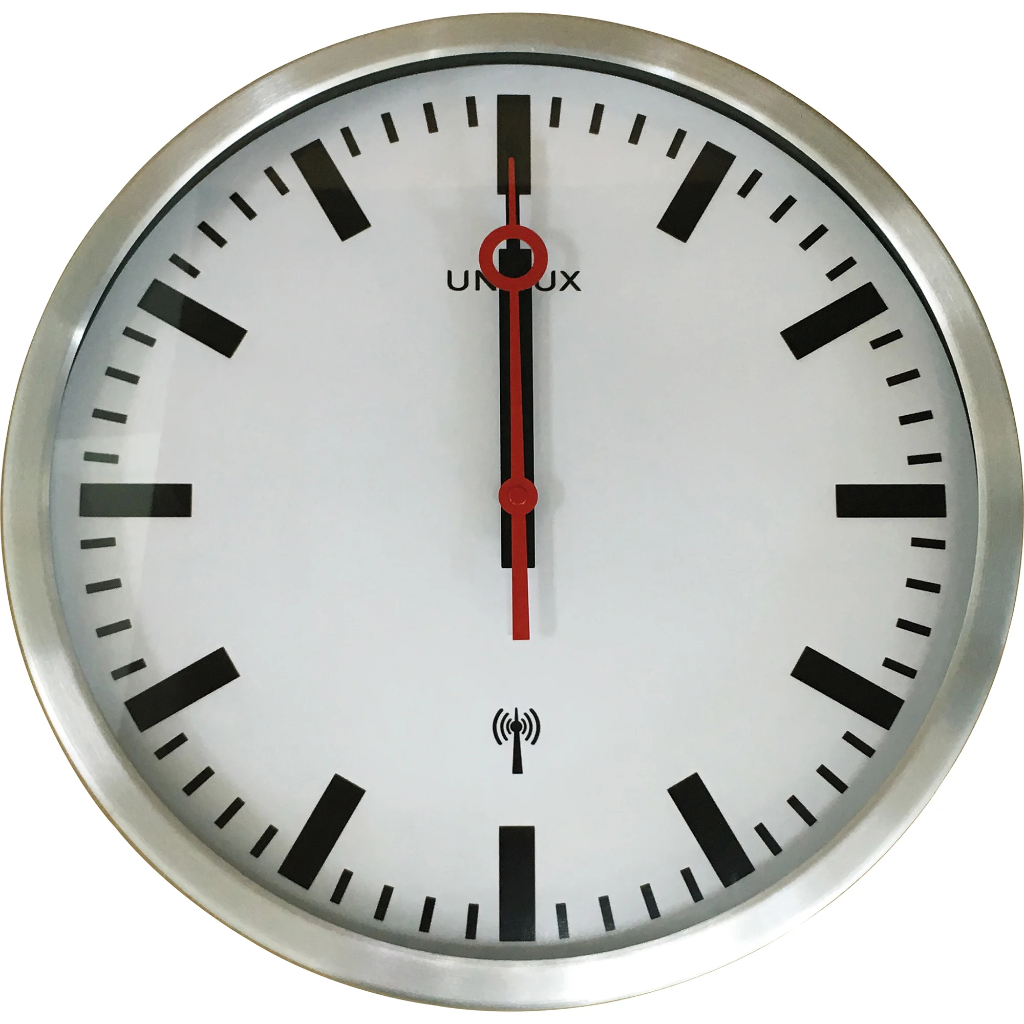 UNiLUX Wanduhr/Funkuhr STATION, Durchmesser: 350 mm, silber (EAN: 3595560029679)