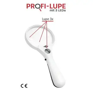 WEDO PROFI-Lupe mit Griff und LED-Licht, rund, weiß/schwarz (EAN: 4003801860015)