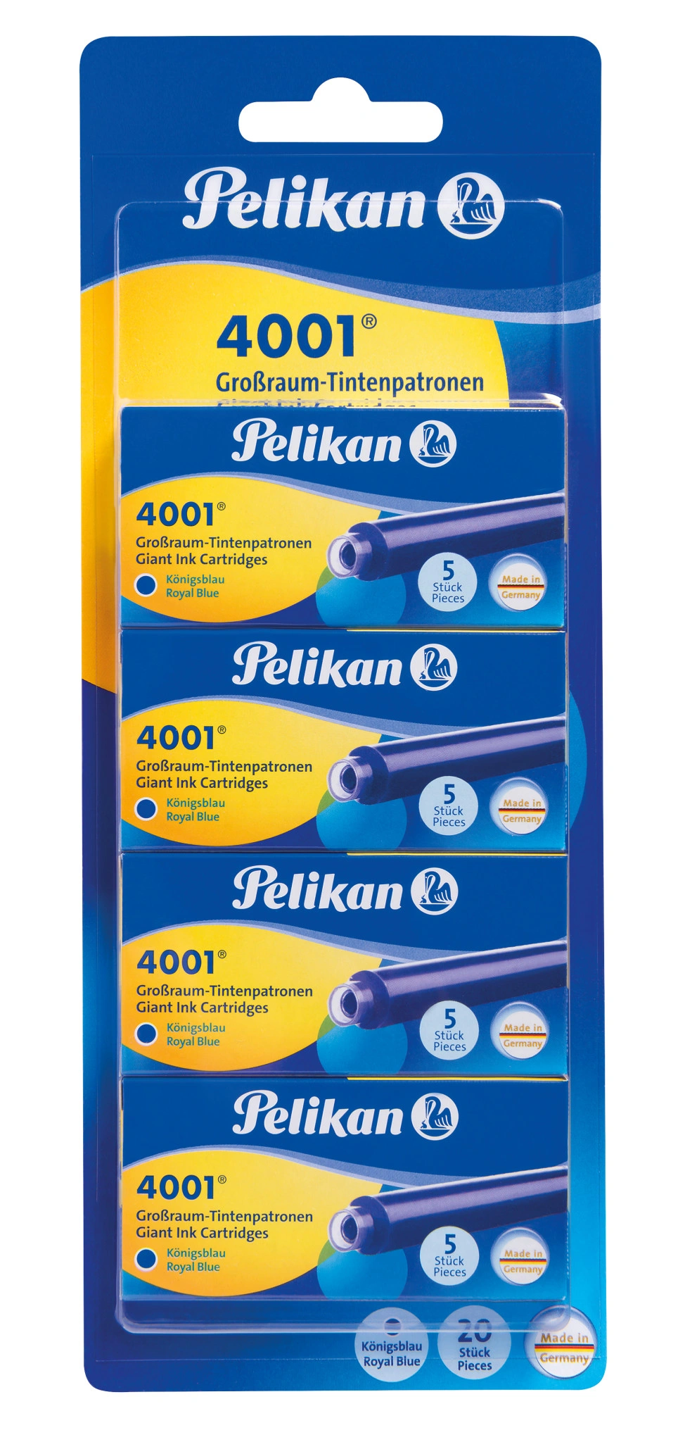 Pelikan Großraum-Tintenpatronen 4001 GTP/5, königsblau (EAN: 4012700330895)