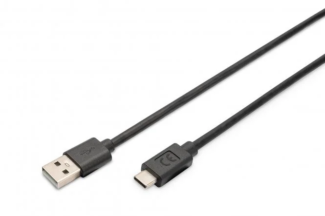 DIGITUS USB 2.0 Anschlusskabel, USB-C - USB-A Stecker, 3,0 m, schwarz (EAN: 4016032437482)